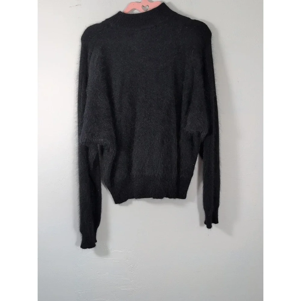 Rafaella Petites Women's VTG Gray Rabbit Hair, Lambswool,‎ Nylon Sweater Size M